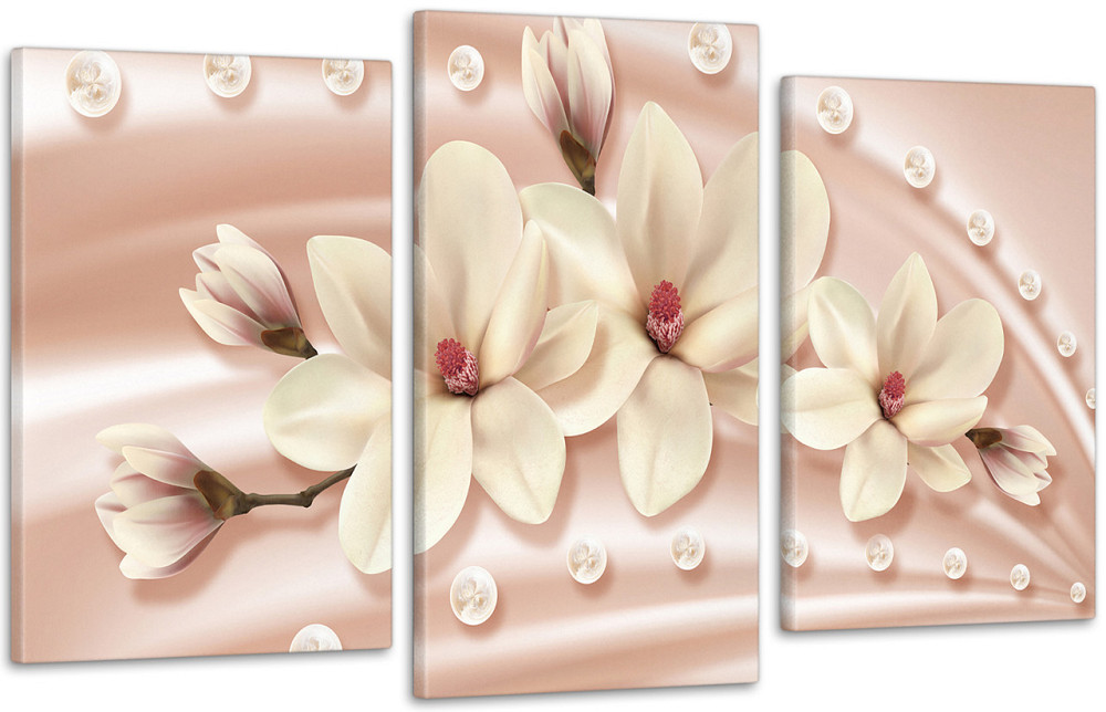 Модульная картина Цветы Абстракция Art-60_3 70x130 см Киев - изображение 1