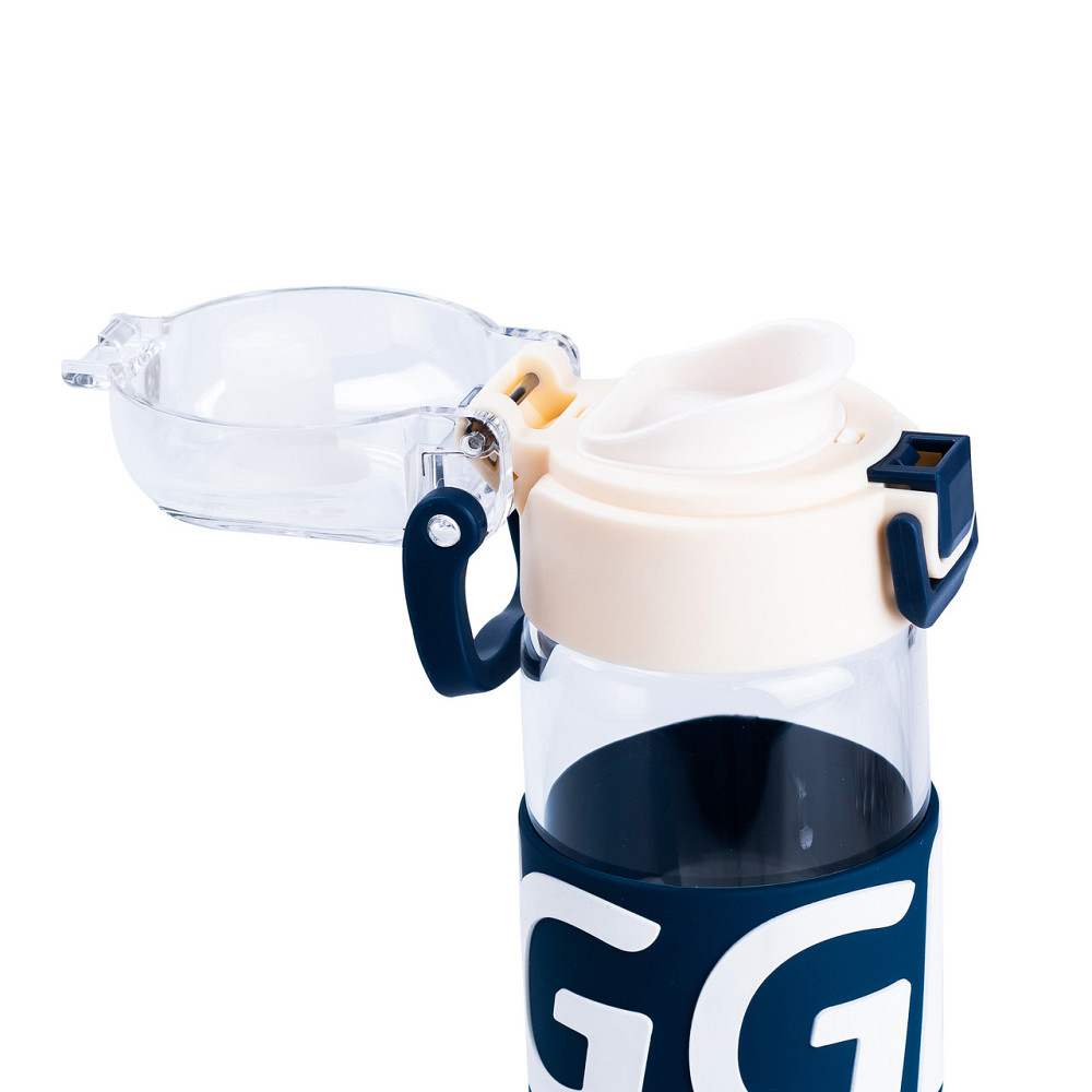 Пляшка для води 460 мл скляна з пластиковою кришкою Білий HP17299W Коломыя - изображение 3