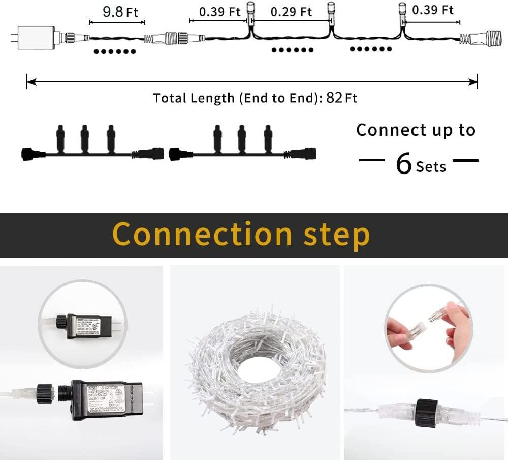 Світлодіодна гірлянда Epesl 220 LED, 25 м, синій колір, 8 режимів, вулична та інтер'єрна, для декору ялинки, свята та дому Київ - фото 13