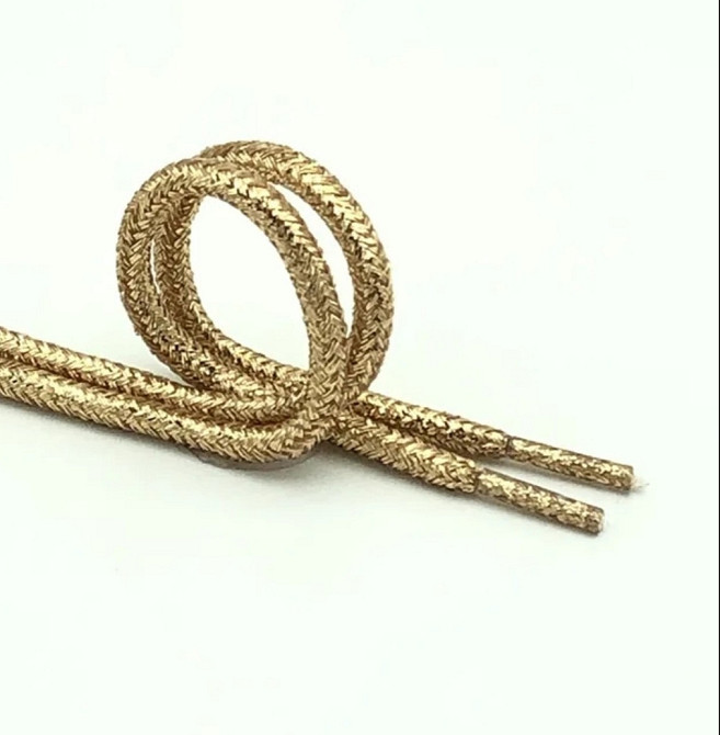 Шнурки блискучі глітерні Золотистий Смела - изображение 1