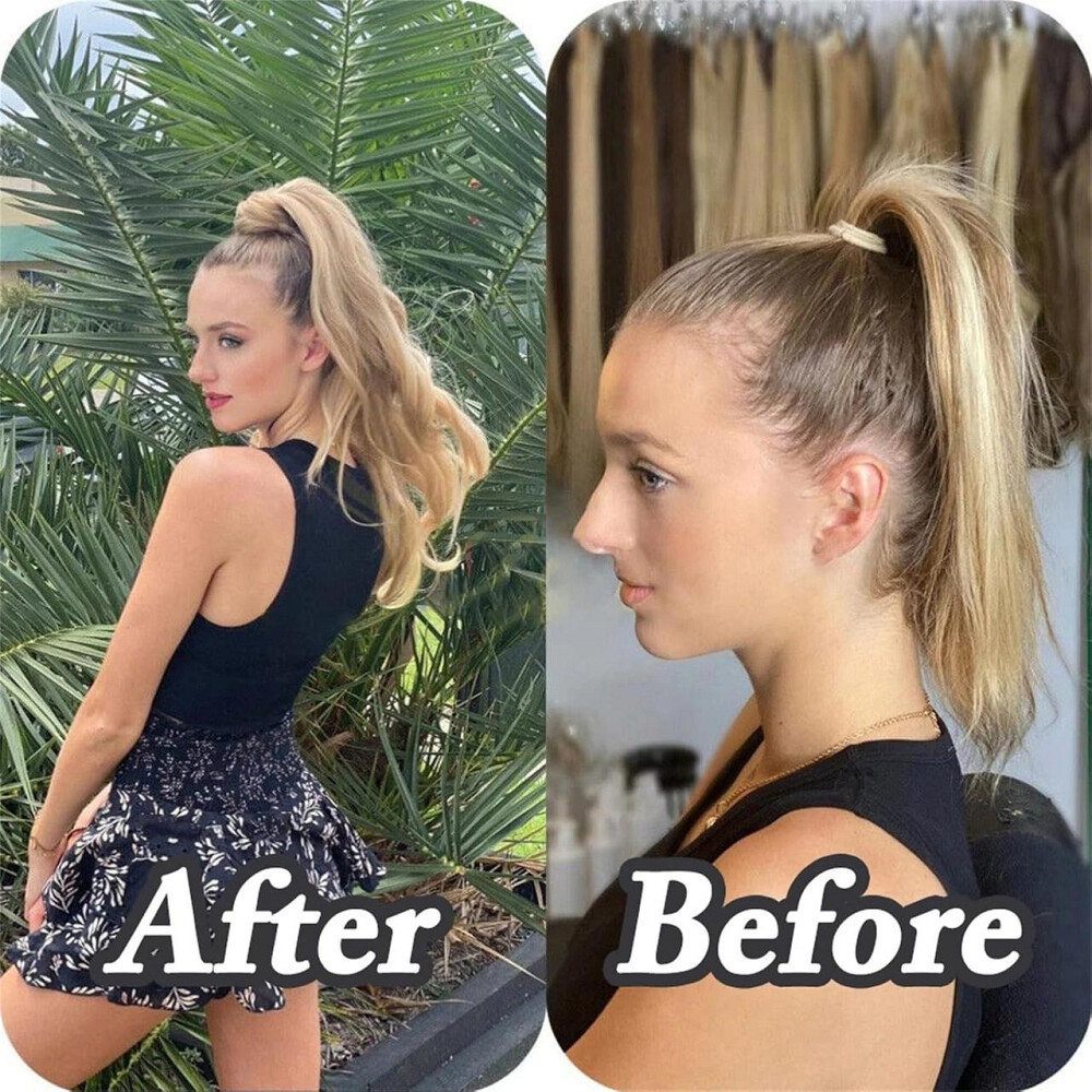 Накладний хвіст каштановий 30 дюймів, 75 см хвилястий, синтетичний, термостійке волокно коричневе, колір 04 Київ - фото 6