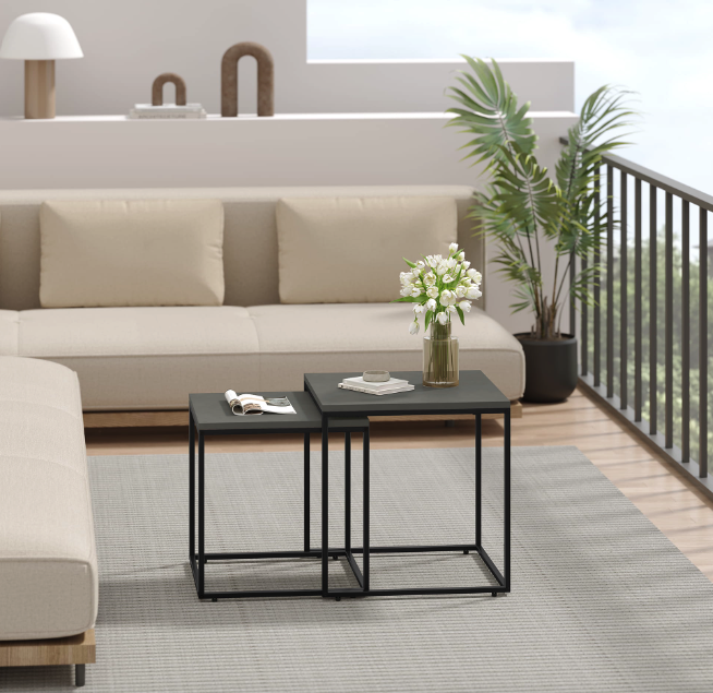 Комплект журнальних столиків Leobert Nika квадратні графітовий Київ - фото 3