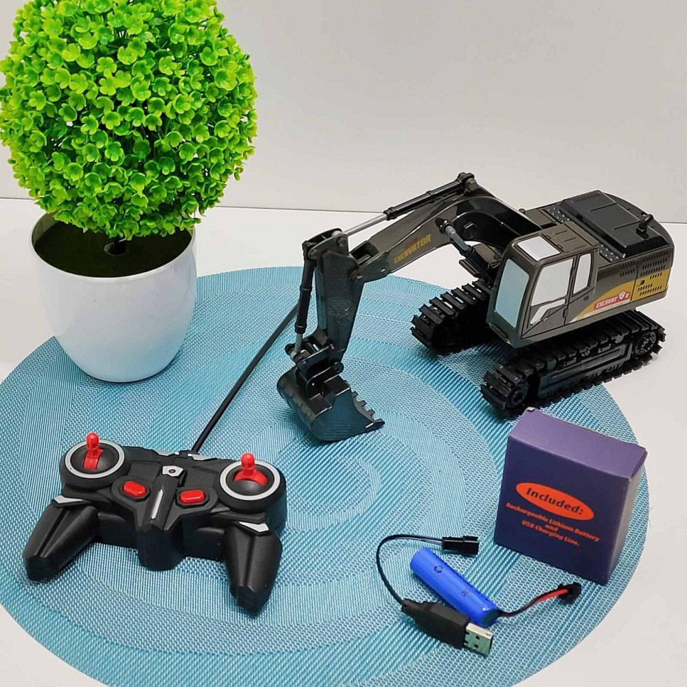 Екскаватор гусеничний на радіокеруванні з підсвічуванням та звуком Чорний (700-C2) Чернігів - фото 1