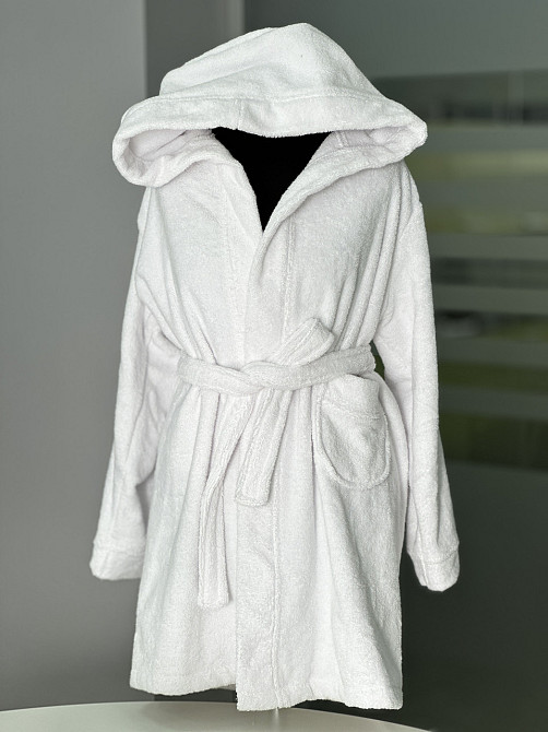 Халат детский махровый Ideal Textile с капюшоном белый Черновцы - изображение 1