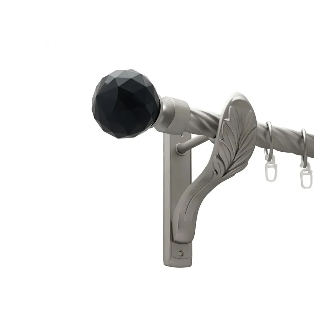 Карниз Orvit Люміера Неро металевий однорядний ретро скручена труба кільце металеве Сатин 25 мм 240 см Львов - изображение 1