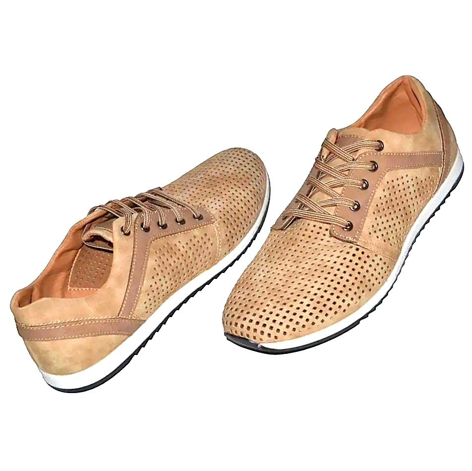 Чоловічі мокасини Літні Бежеві Кросівки Сіточка Коричневі Світлі (розміри: 40,41,42,43,44,45) - 201-4 Дніпро - фото 9