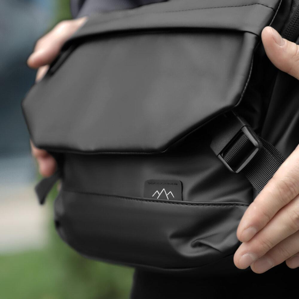 Чоловіча чорна сумка з кишенями на замку Pobedov Modest Київ - фото 8