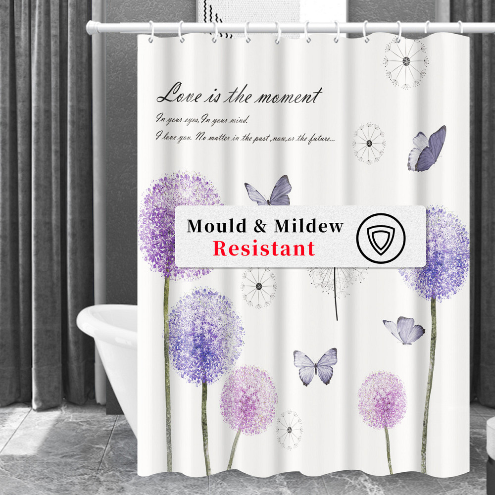 Шторка для ванны из полиэстера водонепроницаемая Bathlux 180x180 см с кольцами, занавеска для ванной комнаты Каменец-Подольский - изображение 3