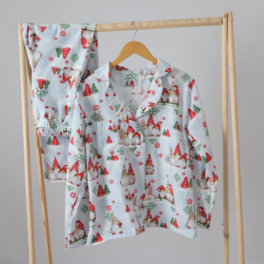 Фемелі новорічні теплі піжами з гномами жіноча та дитяча (сорочка+штани) Кам'янець-Подільський - фото 5