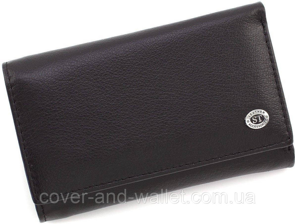 Бордовый женский кожаный кошелек среднего размера на магнитах Marco Coverna 1418 Черный Киев - изображение 1