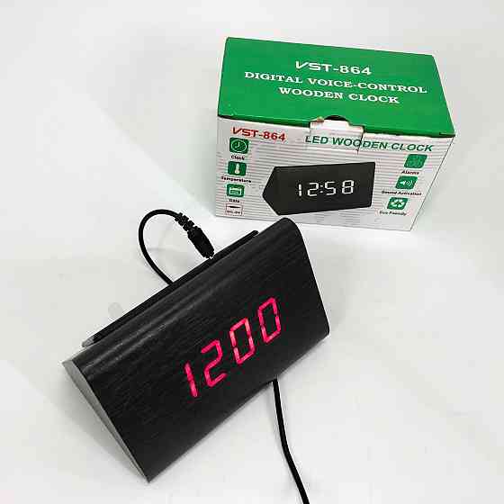 Електронний годинник з вбудованим дисплеєм, Настільний цифровий годинник з підсвічуванням AS-69 Івано-Франківськ