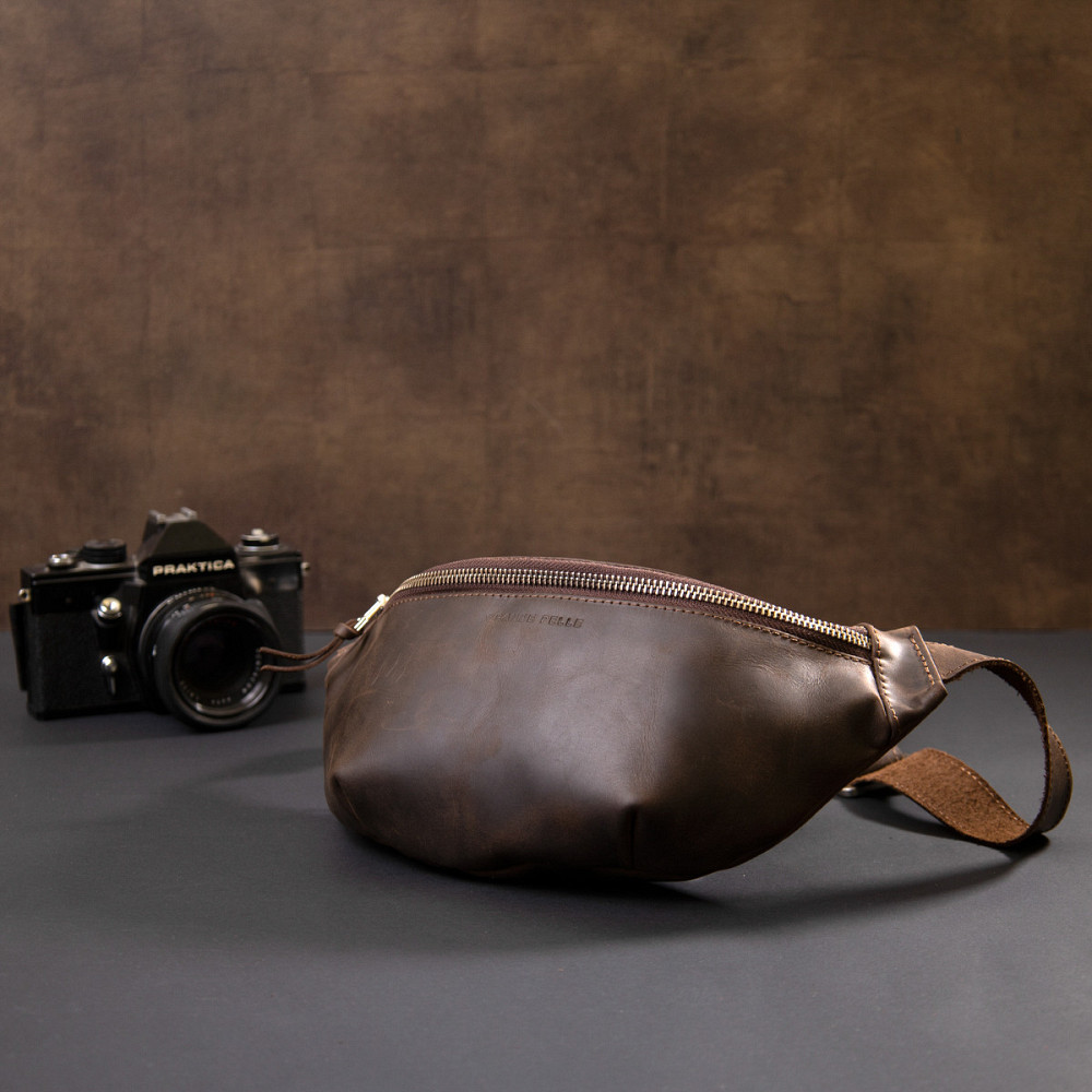 Бананка в матовій шкірі Коричнева (GRANDE PELLE) Київ - фото 1