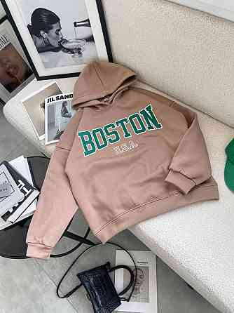 Жіноча тепла стильна худі оверсайз з капюшоном трьохнитка на флісі Одеса