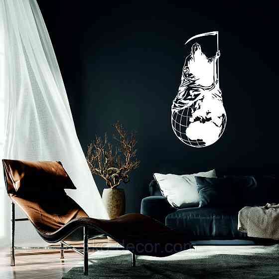 Декоративное настенное Панно «Смерть с косой», Декор на стену 50*24 см, Белый Киев