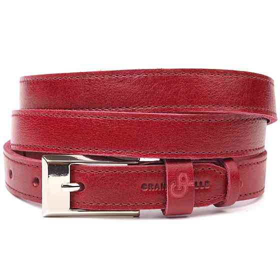Неповторимый женский ремень из натуральной кожи Бордовый (GRANDE PELLE) Киев