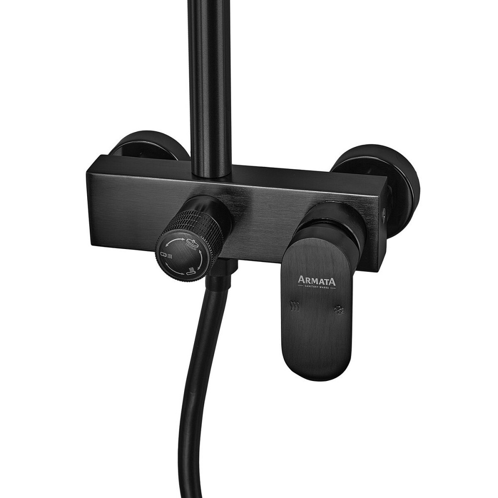 Душова колона зі змішувачем з алюмінію ARMATA BCD-009-J BLACK, 3 режими (CH6557) Київ - фото 9