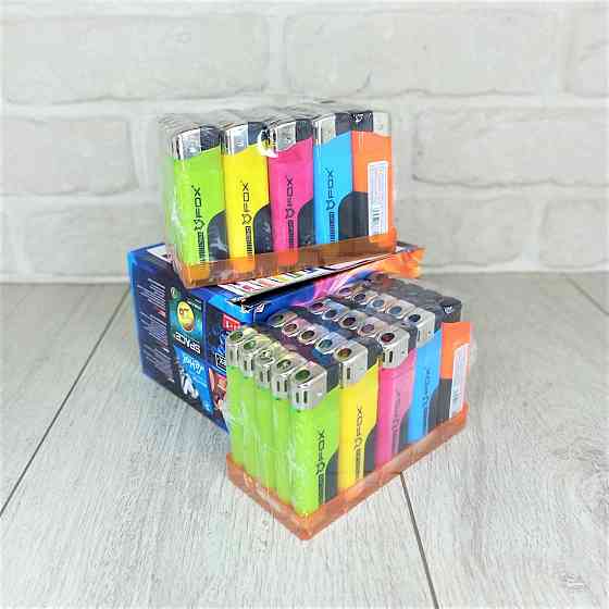 Зажигалка с фонариком Fox Микс уп/50шт Харьков