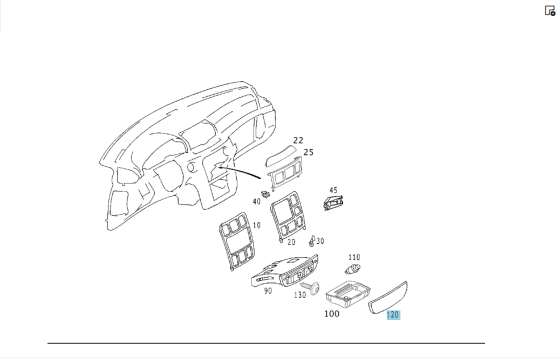 Mercedes-Benz  A2206800878 Дерев'яна декоративна накладка речового відділення центральної консолі S-class short W220 S-class long V220 Одесса