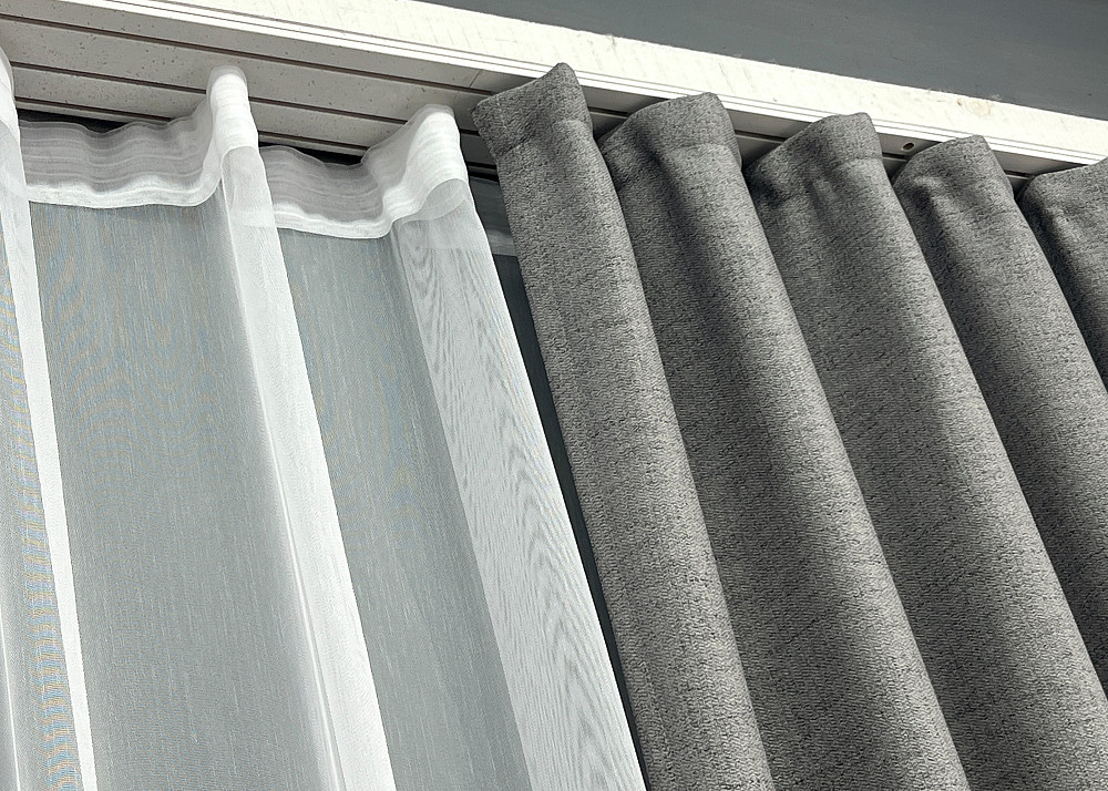 Комплект штор VR-Textil TWEED_V 100х270 2шт и Тюль 400х270 1918ш-1153т Серый с белым 71-148/2 Киев - изображение 8