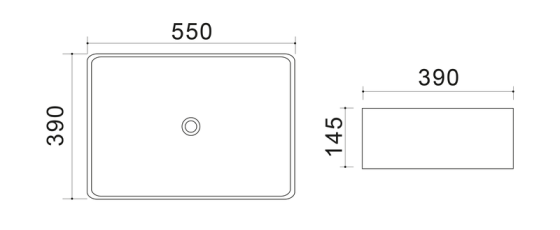Раковина накладна Mixxus Premium QUADRO-0108 GRAY 550x390x145mm   ( MP6652 ) 30190 Харків