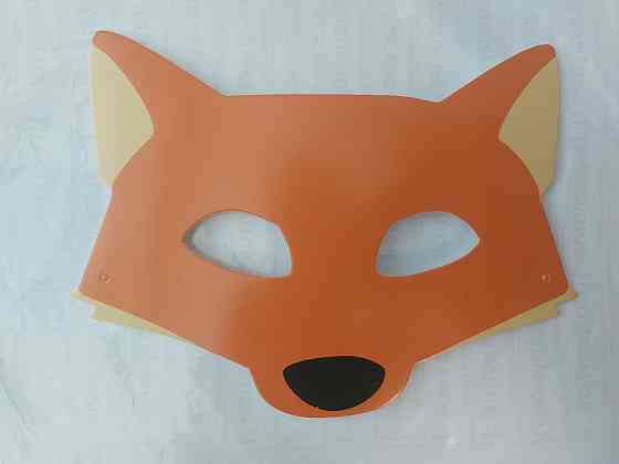 Дитяча маска Лисиця із картону 19 на 15 см помаранчевий Київ