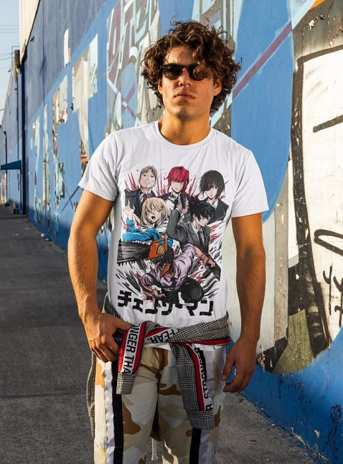 Футболка для хлопчика з аніме принтом Людина-бензопила оверсайз (зріст від 165 до 180) Чорний AnimeJ1078m Дніпро - фото 4