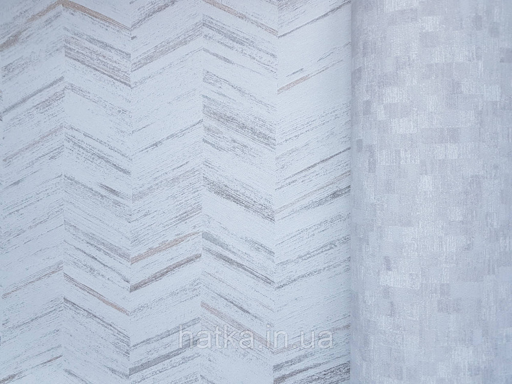 Обои  виниловые на флизелине AS creation Geo Effect 0.53х10 геометрия елочка белый серый коричневый 38309-6 Киев - изображение 3