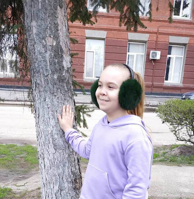 Наушники меховые детские из кролика Хаки Харьков - изображение 1