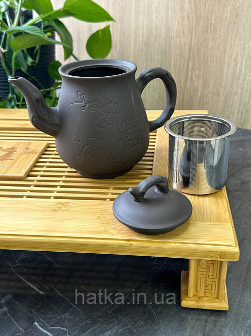 Чайник заварювальний ісинська глина 750 мл "Пташка" темний Т2574 Київ - фото 2