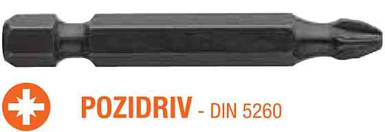 Насадка викруткова USH Industry POZIDRIV PZ2 x 50 мм подовжена Torsion Уп. 10 шт. Одеса