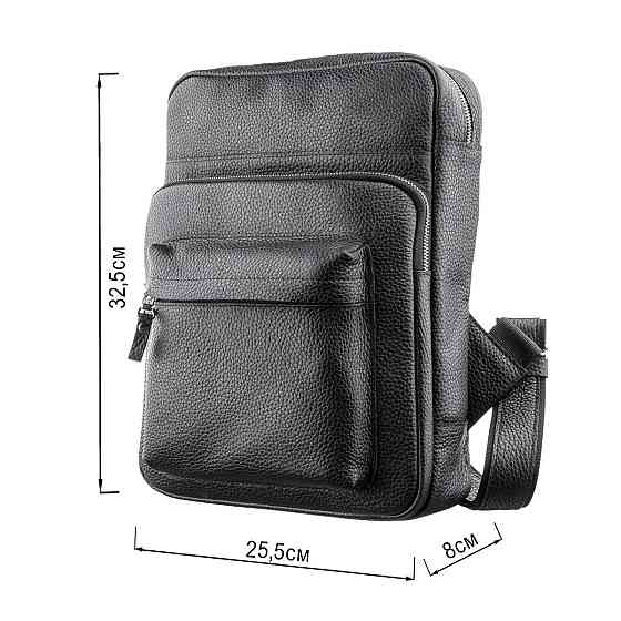 Рюкзак Shvigel 11185 з натуральної шкіри Чорний Київ