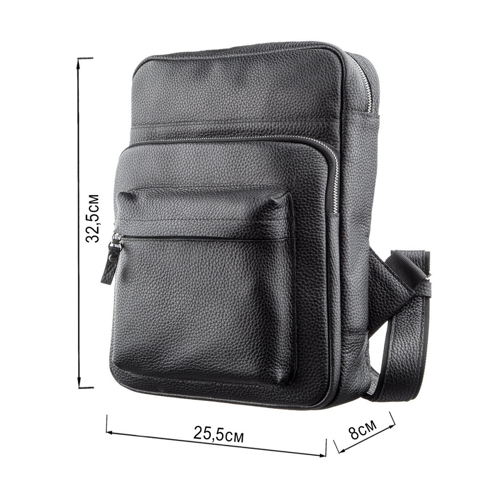 Рюкзак Shvigel 11185 з натуральної шкіри Чорний Київ - фото 4