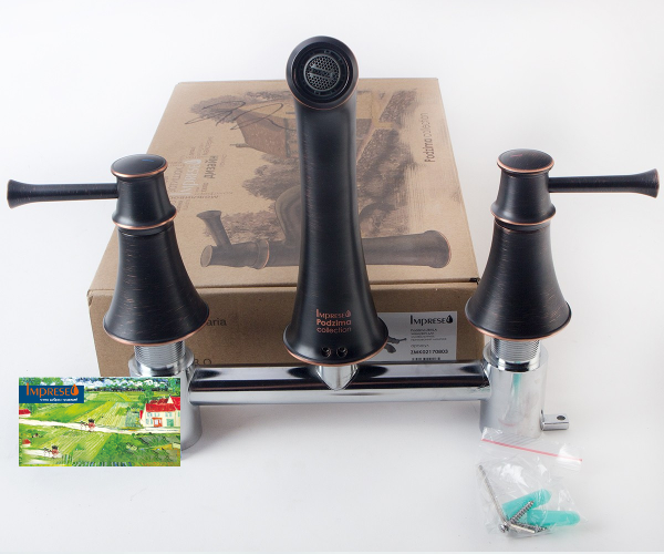 Змішувач для раковини настінний Imprese Podzima Zrala ZMK02170803 чорний/бронза Київ - фото 5