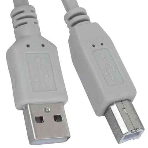 Шнур USB штекер A - штекер В, v.2.0, диам.-4,5мм, 3м, серый Полтава