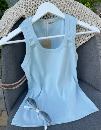 Жіноча майка в рубчик кашкорсе — базова бавовняна майка на літо Одеса