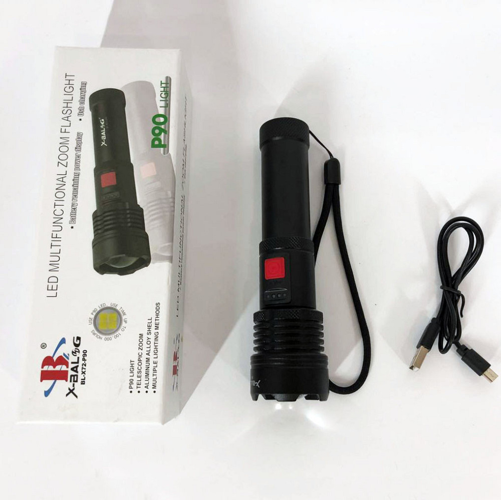 Дуже потужний ліхтар X-Balog BL-X72-P90, Ручний ліхтар з високою яскравістю, TA-579 Тактичні ліхтарі Київ - фото 3