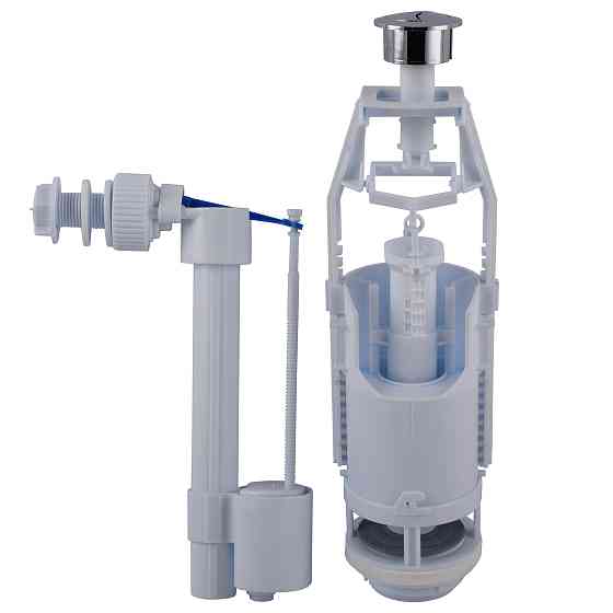 Набір для бачка унітазу OPTIMUM  бок підв пласт 1/2″ і зливним механізмом з однією кнопкою OPTI 1010 Киев