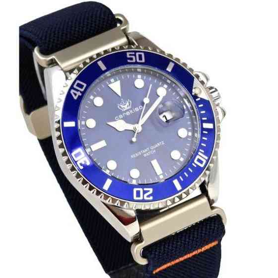 Годинник чоловічий наручний Hemsut Zurich Carekiso Nylon Blue (2 ремінці) Київ