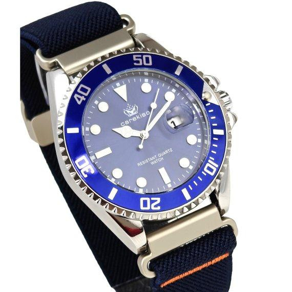 Годинник чоловічий наручний Hemsut Zurich Carekiso Nylon Blue (2 ремінці) Київ - фото 2