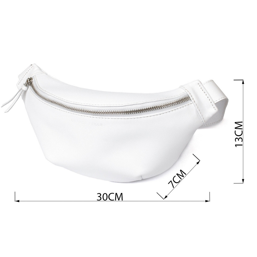 Стильна шкіряна сумка на пояс GRANDE PELLE 11356 Білий Київ - фото 7