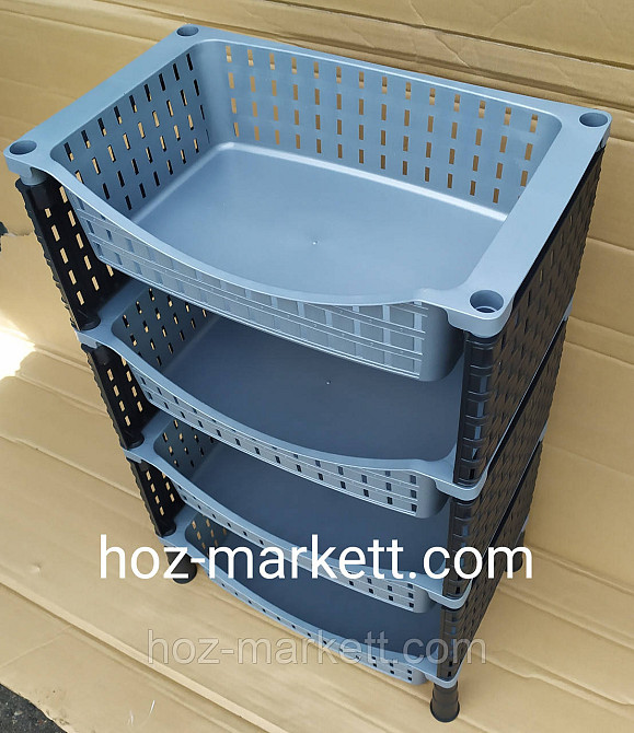 Полиця — етажерка сіра з чорним на чотири яруси Туреччина Харків - фото 5