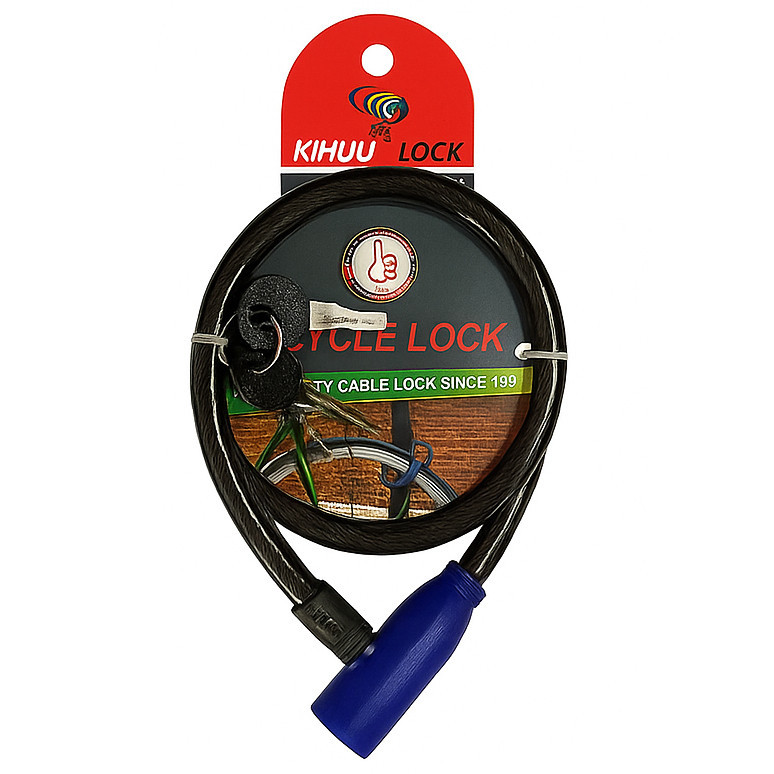 Замок велосипедный KIHUU LOCK 801, 8*65 тросовый, 2 ключа HQ-84 Киев - изображение 1