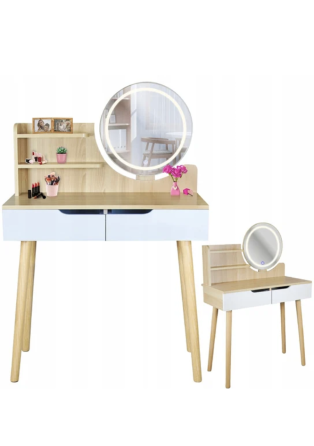 Туалетний столик Jumi Scandi LED підсвітка, з шухлядами, світлий бук Київ