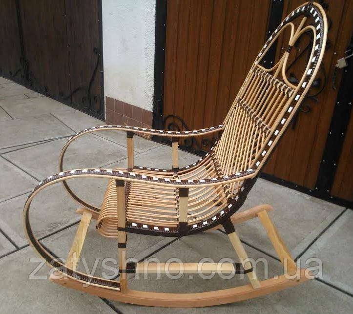 Крісло гойдалка коричнева з ротангом Київ - фото 3