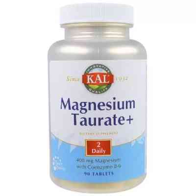 Мінерали KAL Таурат Магнію, Magnesium Taurate +, 400 мг, 90 таблеток (CAL-36975) Вінниця