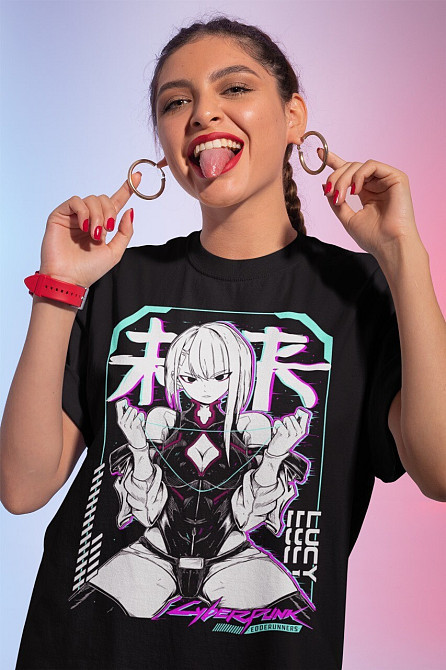 Футболка для хлопчика з аніме принтом Ваіфу Матеріал Аніме Аніме оверсайз (зріст від 165 до 180) Чорний AnimeJ0332m Дніпро - фото 2