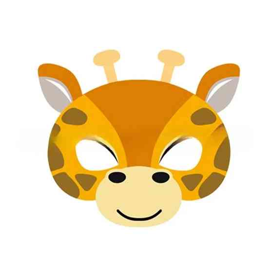 Дитяча маска Жираф із картону 15 на 15 см коричневий Київ