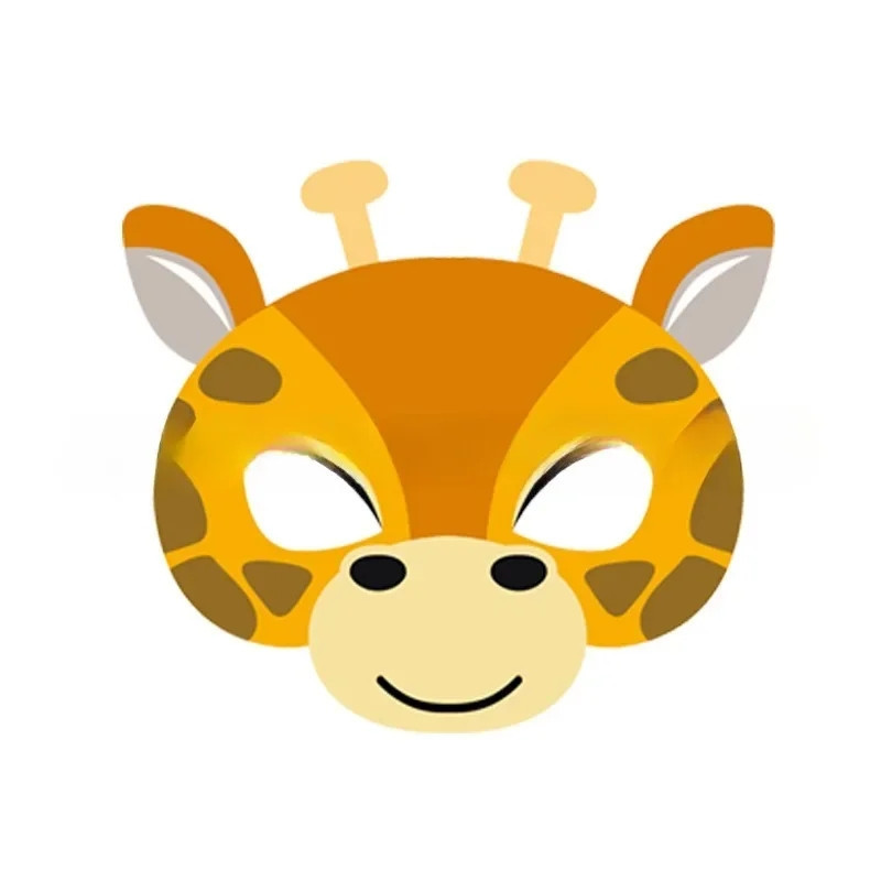 Детская маска Жираф из картона 15 на 15 см коричневый Киев - изображение 1