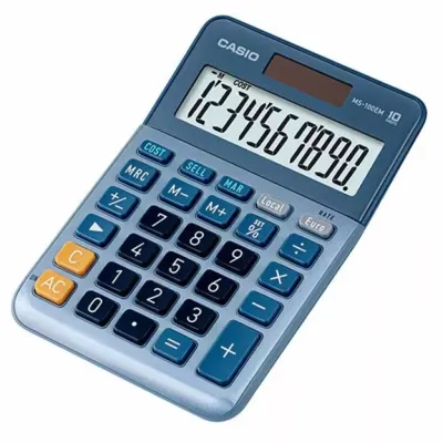 Калькулятор Casio MS-100EM-W-EP, голубой (CALC-CAS-MS-100EM-W) Винница - изображение 1