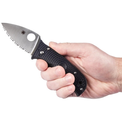 Нож Spyderco Lil Temperance 3 Lightweight Serrated Black (C69SBK3) Винница - изображение 5
